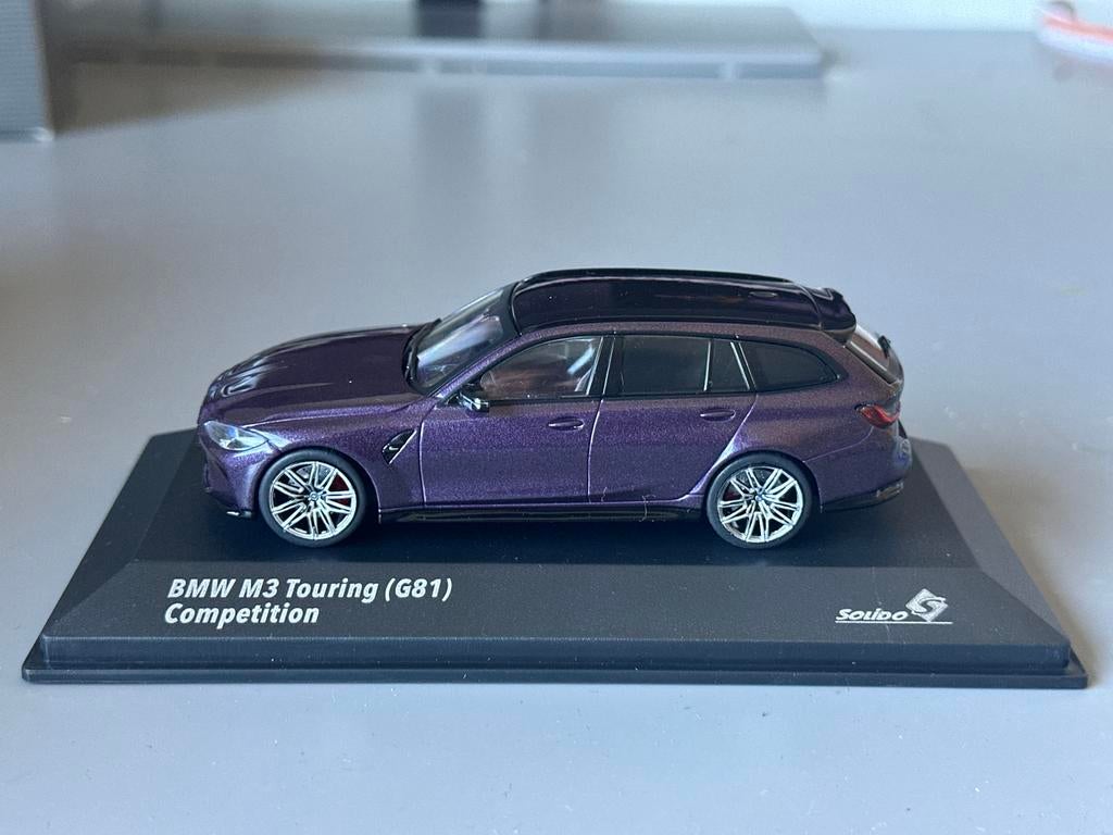 BMW M3 Touring - 1:43 - paars - Solido, Hobby en Vrije tijd, Modelauto's | 1:43, Ophalen of Verzenden, Zo goed als nieuw, Auto