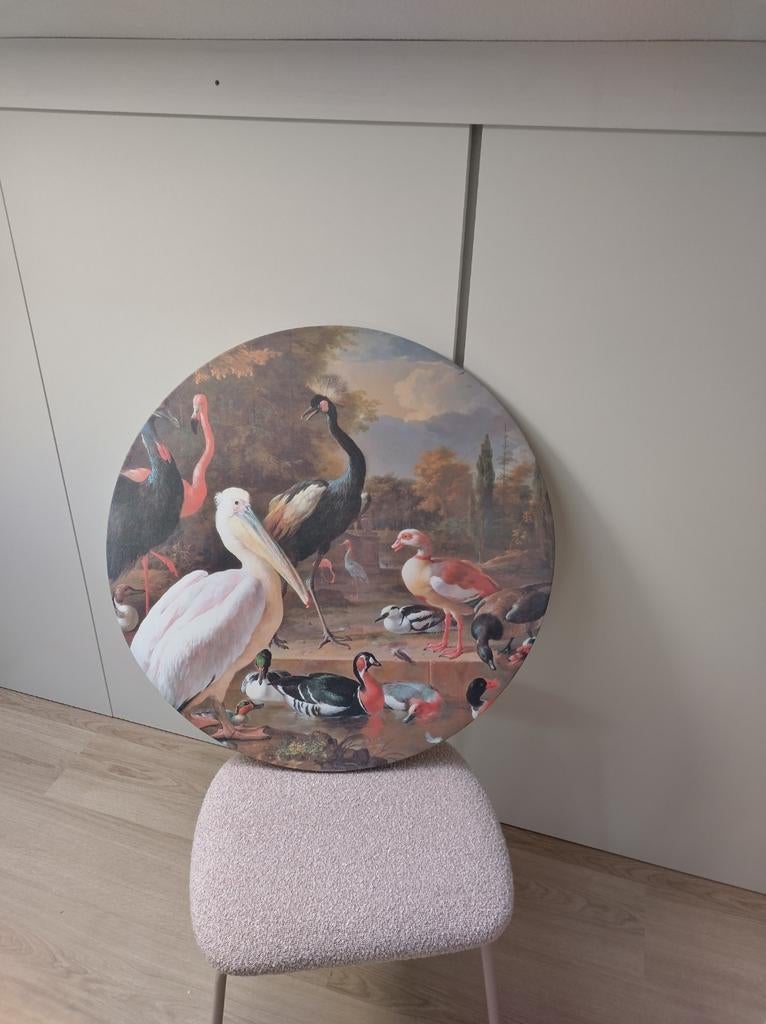 Ronde wanddecoratie met vogels - Schilderij, Ophalen, Schilderij, Meerkleurig, Klassiek