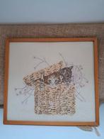 Vintage ingelijste kruissteek, Ophalen of Verzenden