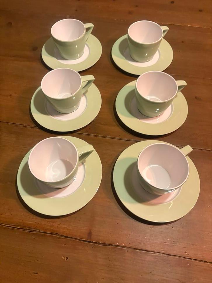 Mepal Rosti Melamine Kop en Schotel - Lichtgroen (6 stuks), Caravans en Kamperen, Kampeeraccessoires, Gebruikt, Ophalen of Verzenden