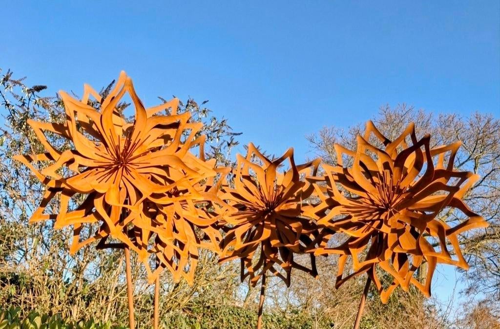 Roest Akelei Bloemen op Tuinsteker - 4 stuks, Ophalen of Verzenden, Nieuw