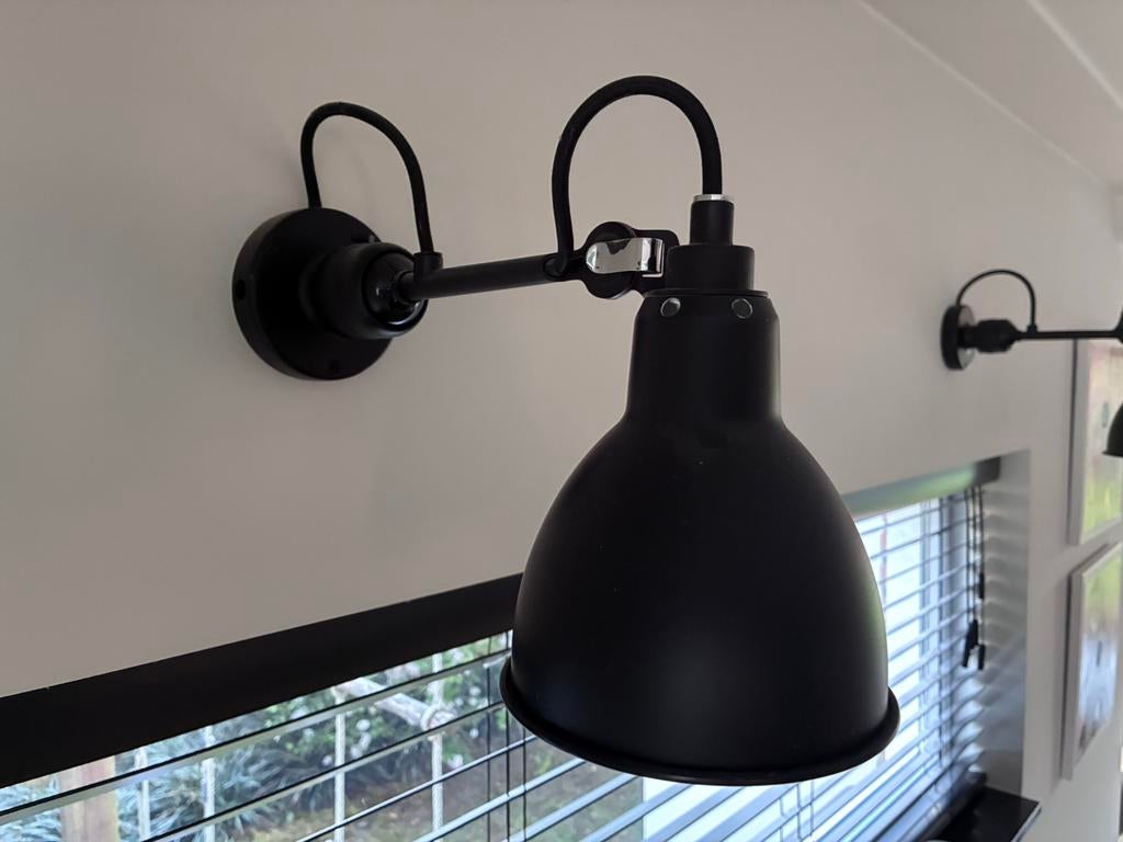 2x Lampe Gras N304 Wandlamp verstelbaar zwart design lamp, Ophalen of Verzenden, Zo goed als nieuw, Metaal, Design