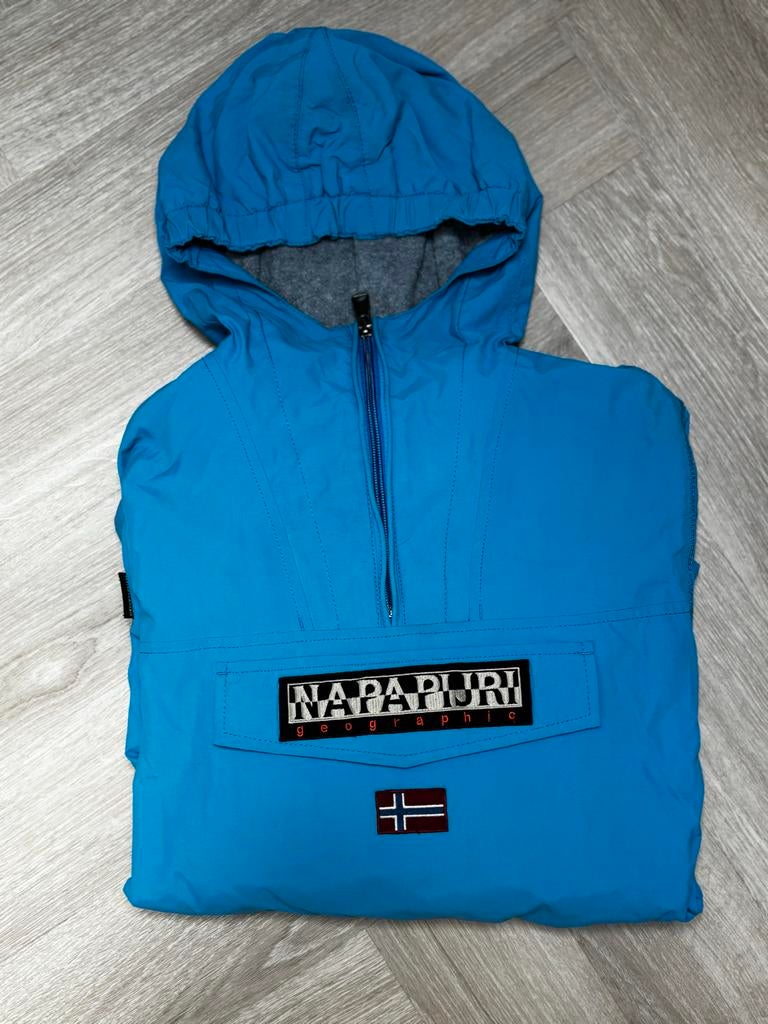 Napapijri blauwe jas maat 170 - Zo goed als nieuw, Ophalen of Verzenden, Zo goed als nieuw, Jongen, Jas