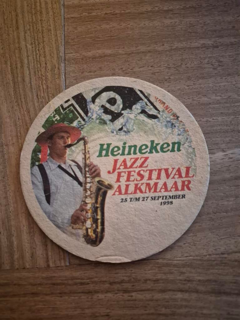 Heineken Jazz Festival Alkmaar bierviltje 1998, Verzamelen, Ophalen of Verzenden, Gebruikt, Viltje(s), Heineken