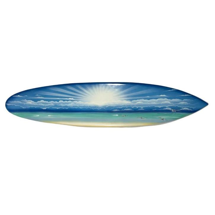 Ocean Sunrise - Surfboard Decoratie Surfplank 150 cm Hout, Huis en Inrichting, Woonaccessoires | Wanddecoraties, Nieuw, Ophalen of Verzenden