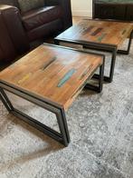 2 st salontafeltjes, 50 tot 100 cm, Vierkant, 50 tot 100 cm, Zo goed als nieuw