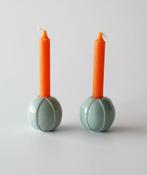 Kahler kandelaars saliegroen Deens design aardewerk, Ophalen of Verzenden, Zo goed als nieuw, Overige materialen, Minder dan 25 cm