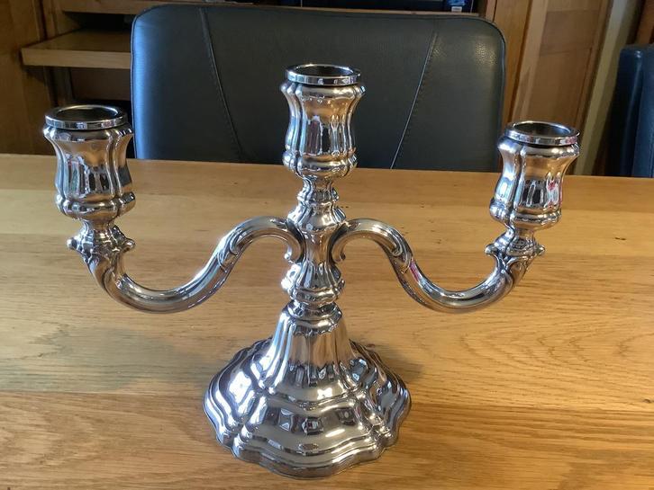 Prachtige barok kandelaar sterling zilver 925, Antiek en Kunst, Antiek | Goud en Zilver, Zilver, Ophalen of Verzenden