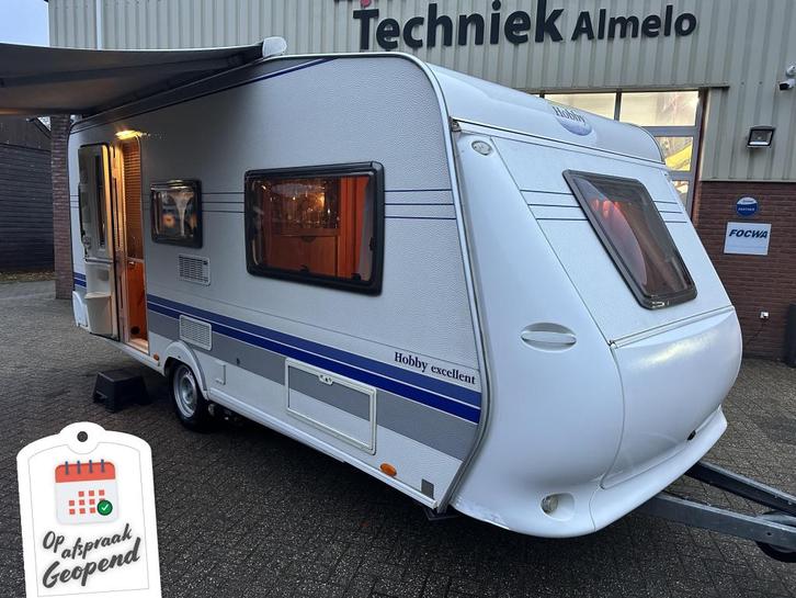 Hobby Excellent 495 UL AIRCO-TENT-LUIFEL-MOVER-ENKELBED!, Caravans en Kamperen, Caravans, Bedrijf, tot en met 4, 1000 - 1250 kg