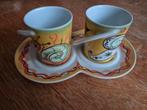 Vrolijke kopjes en schotel set, Ophalen of Verzenden, Zo goed als nieuw, Overige stijlen, Kop(pen) en/of Schotel(s)