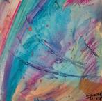 Kunsthandel Gennep -"Orange Spots", Antiek en Kunst, Kunst | Schilderijen | Abstract, Ophalen of Verzenden