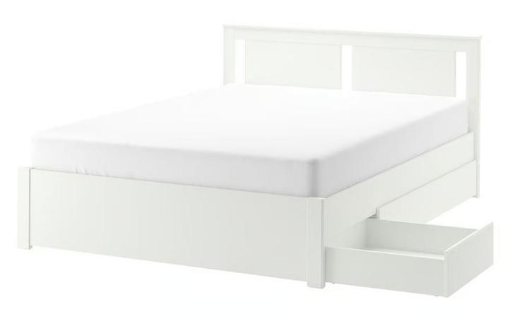 Bedframe IKEA 140x200 met 2 bedlades, Huis en Inrichting, Slaapkamer | Bedden, Gebruikt, Tweepersoons, 140 cm, 200 cm, Hout, Wit