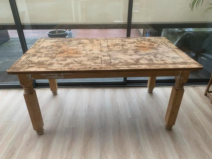 Stevige Houten Tafel - 160x90 cm, Antiek en Kunst, Antiek | Meubels | Tafels, Ophalen