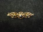 gouden broche antiek met 3 granaat steentjes 3.5 gram lengte, Verzenden, Goud, Broche