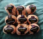 9 Bolletjes wit oranje Scheepjes Miami lint breigaren, Verzenden, Zo goed als nieuw, Breien, Wol of Garen