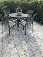 Ijzeren tuinset, Tuin en Terras, Tuintafels, Ophalen of Verzenden, Gebruikt, Rond, Metaal