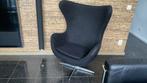 Egg chair, Arne Jacobsen, replica, gebruikt, zwart stof, Huis en Inrichting, Ophalen, Gebruikt, Minder dan 75 cm, Design, 60er jaren