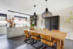 Eetkamertafel 2.60x1.10 m en 6 rundlederen stoelen, Ophalen, Zo goed als nieuw