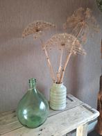 Gistfles Groene glazen fles brocante landelijk, Huis en Inrichting, Woonaccessoires | Vazen, Gebruikt, Ophalen of Verzenden, Glas