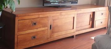 TV dressoir  |  Massief hout  |  250 cm beschikbaar voor biedingen