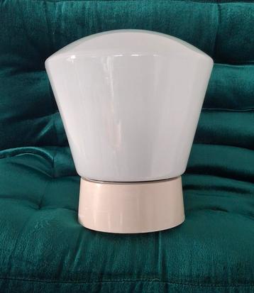 Witte Art Deco plafondlamp/schoollamp.  beschikbaar voor biedingen