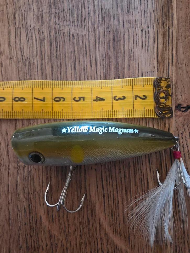 49-Yellow Magic Magnum Popper - Nieuwstaat!, Watersport en Boten, Hengelsport | Roofvissen, Zo goed als nieuw, Werphengel, Verzenden