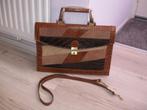 GES GESCH tas retro vintage leer made in Italy als nieuw, Ophalen of Verzenden, Zo goed als nieuw, Bruin, Overige typen