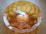 Art Deco Schaal rond amber doorsnede 25,5 cm, Antiek en Kunst, Antiek | Glas en Kristal, Ophalen of Verzenden