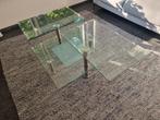 Design glazen salontafel facet geslepen glas, Huis en Inrichting, Tafels | Salontafels, Ophalen, 100 tot 150 cm, 50 tot 100 cm