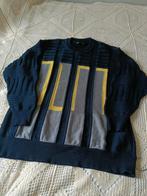 Carlo Colucci trui sweater blauw geel grijs maat S M L XL, Kleding | Dames, Truien en Vesten, Blauw, Ophalen of Verzenden, Zo goed als nieuw