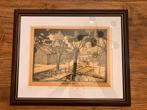 Schoolplaat ‘Zeeuwse boerderij’ in lijst, Antiek en Kunst, Ophalen of Verzenden