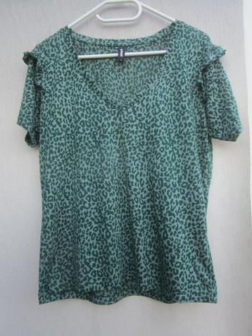 Shirt/top EKSEPT mt 42  groen panterprint beschikbaar voor biedingen