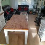 Eettafel met acciahout blad 160x200x79, Huis en Inrichting, Tafels | Eettafels, Ophalen, Gebruikt, 100 tot 150 cm, Vijf personen of meer