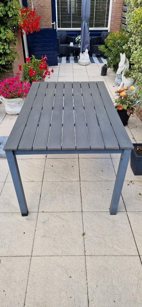 Rechthoekige tuintafel 150x90x75, Tuin en Terras, Tuintafels, Gebruikt, Rechthoekig, Aluminium, Ophalen