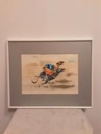 whippet op renbaan aquarel Gerard Hendriks, Ophalen of Verzenden