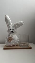 Schattige Konijn Waxinelichthouder, Wit, Nieuw, Ophalen of Verzenden, Hout