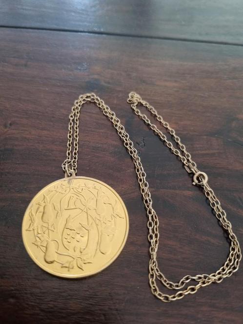 Vintage Hanger 24 Karaat Goud op Sterling Zilver., Antiek en Kunst, Antiek | Goud en Zilver, Goud, Zilver, Ophalen of Verzenden