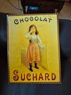 Metalen plaat vintage suchard chocolat, Verzamelen, Merken en Reclamevoorwerpen, Ophalen of Verzenden, Gebruikt, Reclamebord