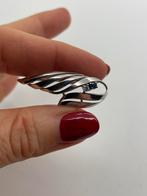 A82 Prachtige zilveren broche Teka blauwe saffier, Sieraden, Tassen en Uiterlijk, Antieke sieraden, Ophalen of Verzenden, Zilver