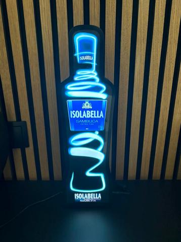 Bewegende Isolabella Sambuca lichtbak / lichtreclame fles beschikbaar voor biedingen