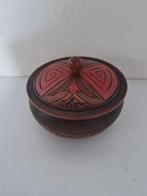 Art Deco Amsterdamse School Dekseldoos gebrandschilderd hout, Ophalen of Verzenden