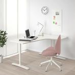 IKEA Bekant Hoekbureau Wit - Rechts, Verstelbaar, Huis en Inrichting, Bureaus, Ophalen, In hoogte verstelbaar, Gebruikt, Bureau