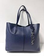 TOD'S Blauw leer shopper tas bag, Ophalen of Verzenden, Zo goed als nieuw, Blauw, Shopper
