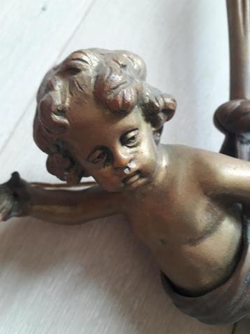 Antiek engel putto hang lamp koper brons cherubijn beschikbaar voor biedingen