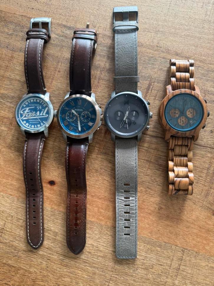 4 horloges te koop, Sieraden, Tassen en Uiterlijk, Horloges | Heren, Gebruikt, Polshorloge, Overige merken, Ophalen