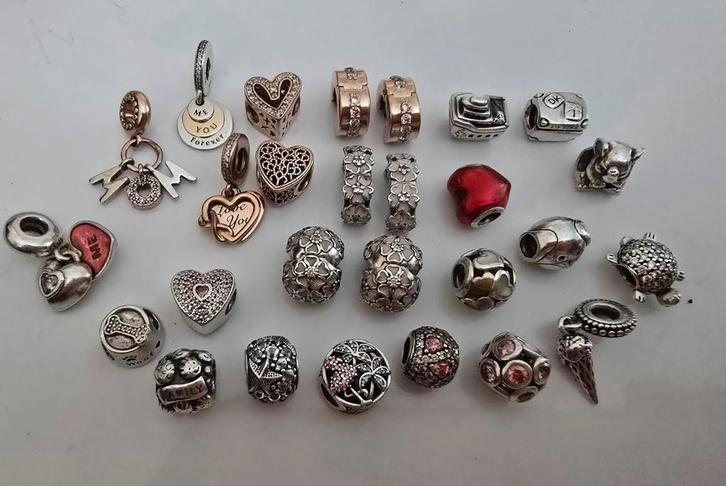 Prachtige originele Pandora bedels (zilver, bicolor, rose), Sieraden, Tassen en Uiterlijk, Bedels, Zo goed als nieuw, Pandora