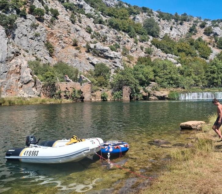 Zar mini air 10  airdeck rubberboot, Watersport en Boten, Vis- en Consoleboten, Zo goed als nieuw, 10 tot 30 pk, 3 tot 6 meter