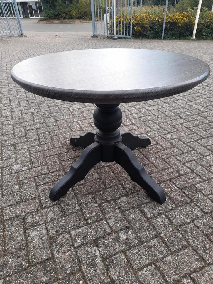 Zwarte bolpoot eet tafel doorsnee 100 cma, Antiek en Kunst, Antiek | Meubels | Tafels, Ophalen