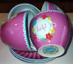 set van 4 Lief! Lifestyle kop-en-schotels, Servies, Steen, Aardewerk of Keramiek, Lief, Ophalen of Verzenden