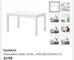 White extendable table – IKEA BJURSTA, Huis en Inrichting, Tafels | Eettafels, Ophalen, Gebruikt, 100 tot 150 cm, 50 tot 100 cm
